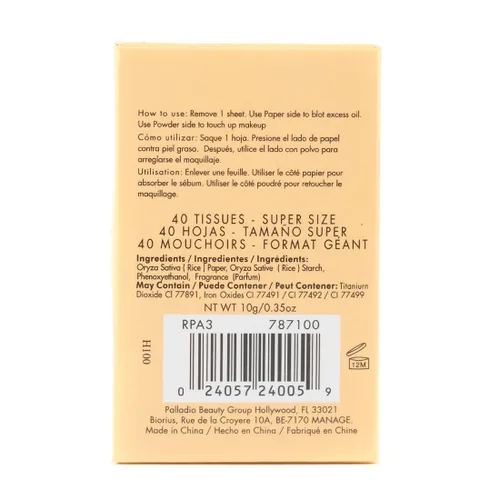 Vista 9 de Palladio Papel de arroz facial para piel grasa, hojas de secado facial hechas de arroz natural, papel absorbente de aceite con polvo de arroz, 2