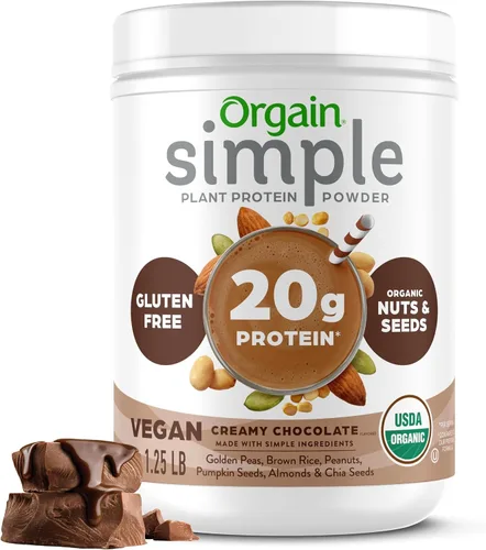 Vista 10 de Orgain Proteína simple vegetal orgánica en polvo, 1.25 libras Plant based protein made with less ingredients, no artificial sweeteners, gluten