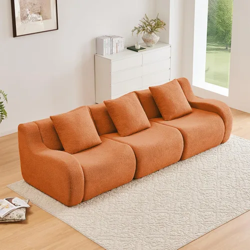 Vista 28 de Sofás de peluche sin hueso para sala de estar, juego de sofá modular negro con asiento profundo, sofá de gran tamaño, sofás para sala, cómodos sofás