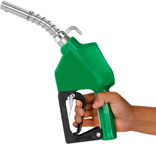 Vista 8 de Boquilla de combustible automática de 1" NPT con gancho, boquilla de gas con mango de bomba diésel, tasa de flujo máxima de 30 GPM, candado de 3