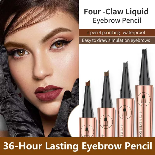 Vista 4 de Lápiz de cejas Microblading marrón claro, maquillaje de cejas de 4 puntos para levantar y arrebatar, regalo para el día de la madre, impermeable