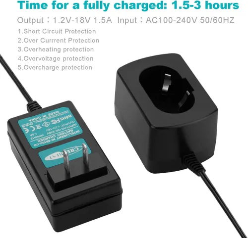 Vista 7 de CREABEST Paquete de 2 baterías de 3.5Ah compatibles con Makita 9.6V A09 9100 9120 9122 9133 9134 9135 9135A, incluye cargador de batería Ni-MH/Ni-CD