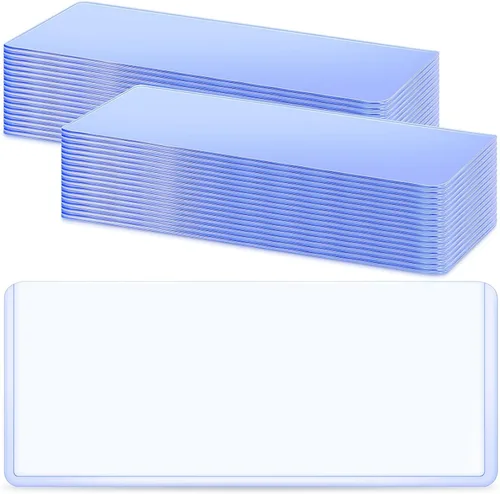 Vista 8 de Sepamoon 30 fundas para billetes de dólar, 6.9 x 2.95 pulgadas, fundas de plástico duro transparente para billetes, impermeables, soporte