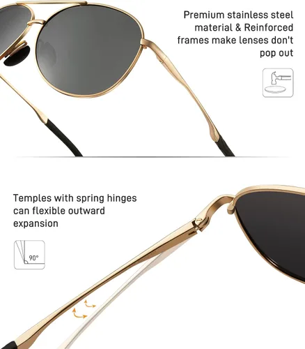 Vista 5 de Cyxus Gafas de sol polarizadas para hombre lentes de espejo clásicos protección UV