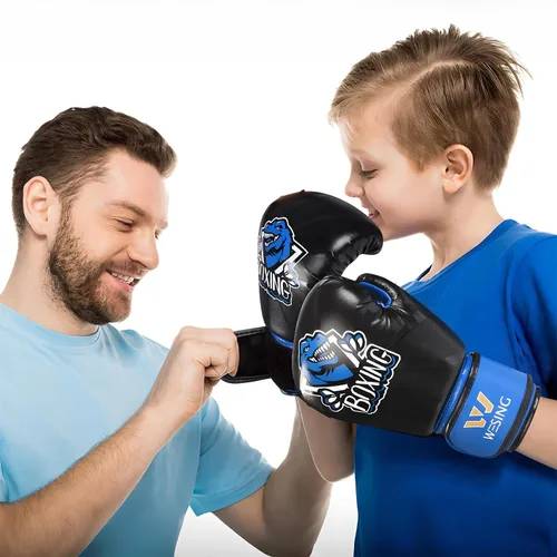 Vista 3 de Wesing - Guantes de boxeo para niños y niños, guantes de entrenamiento de boxeo para niños y niñas de 3 a 8 años, 4 onzas y 6 onzas, para boxeo