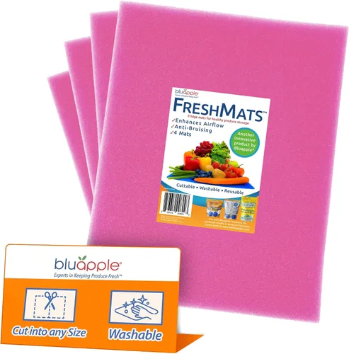 Vista 17 de Bluapple FreshMats, forro para contenedor de refrigerador, tapetes para cajón de refrigerador, forro extensor de vida útil del cajón para verduras