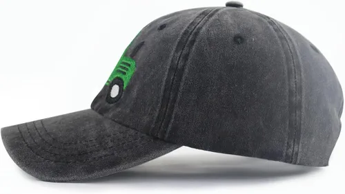 Vista 4 de Sombreros de tractor de granja para hombres y mujeres, gorra de béisbol bordada de algodón lavado ajustable