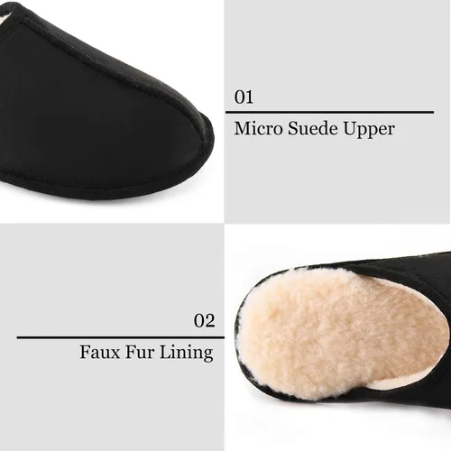 Vista 3 de Pantuflas de espuma viscoelástica para hombre, con puntera cerrada, para interiores, cómodas, acogedoras, suaves, antideslizantes, para dormitorio