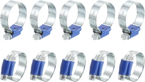 Vista 6 de uxcell Abrazaderas de manguera de engranaje helicoidal, ajustable de 5/16 a 9/16 pulgadas (0.315-0.551 in) de rango de metal para tubería