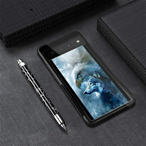 Vista 427 de Compatible con Google Pixel 4A 5G Mobile Case Creative Acrylic Panel trasero Silicona Protección Grip especialmente diseñado para Google Pixel 4A 5G