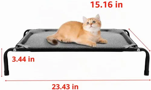 Vista 5 de Camas elevadas para gatos para interiores, material lavable, cómodo diseño elevado para gatos, ideal para uso en interiores para mantener a