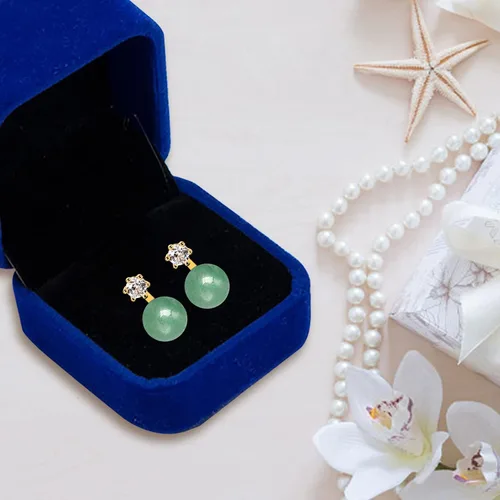 Vista 37 de Jade Earrings Studs,Green Jade Earrings for Women,925 Sterling Silver Earrings Studs for Sensitive Ears,Handmade Jade Earrings for Birthday