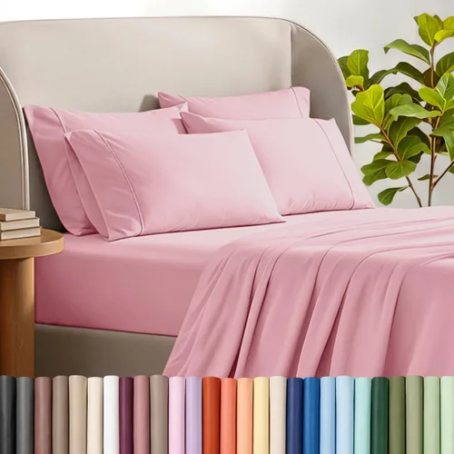 Vista 24 de Bare Home Hotel Luxury - Juego de sábanas Queen extra suave, 6 piezas, bolsillos profundos, ajuste fácil, refrescantes y transpirables, resistentes