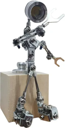 Vista 11 de Steampunk Cyberpunk Robot Lámpara de mesa - Decoración de habitación, luz nocturna y adorno de escritorio de metal creativo
