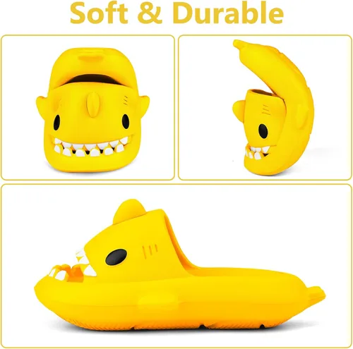 Vista 3 de Kids Shark Cloud Slides Toddler Boys Girls Shower Slippers Boys Girls Cute Cartoon Fish Flip Flops Beach Pool Home Sandals Quick Dry Non-Slip