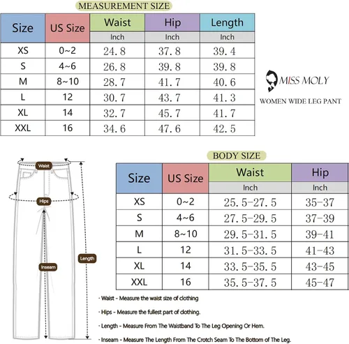 Vista 4 de MISS MOLY Pantalones palazzo de cintura alta y pierna ancha para mujer, pantalones elásticos casuales de negocios