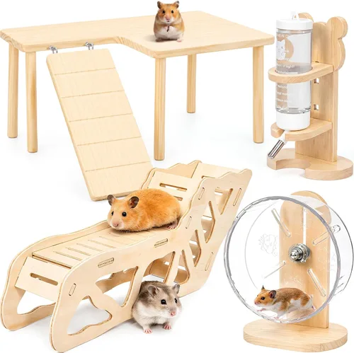 Vista 18 de Breezehug 4 piezas de jaula de hámster accesorios hámster plataforma
