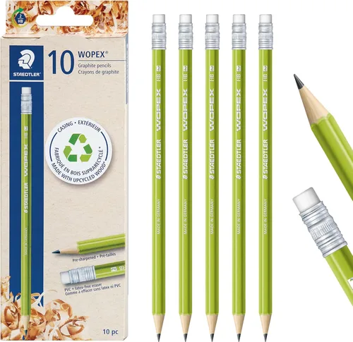 Vista 11 de STAEDTLER WOPEX - Lápices preafilados #2, paquete de 6, 20 unidades por caja (120 unidades) Forma triangular ergonómica, resistente a la rotura