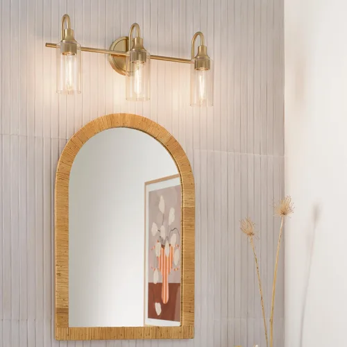 Vista 7 de Kichler Kavi - Lámpara de tocador de baño de 3 luces, bronce champán Champagne bronce