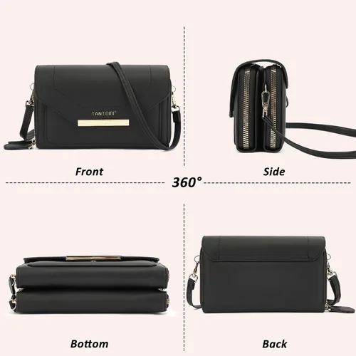 Vista 7 de TANTOMI Small Crossbody Bag for Women Vegan Leather Cell Phone Purse Crossbody Wallet with Adjustable Strap