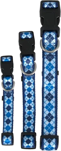 Vista 2 de Aspen Pet 11464 Collar para mascotas, 5/8 x 10 a 14 pulgadas, azul arlequín