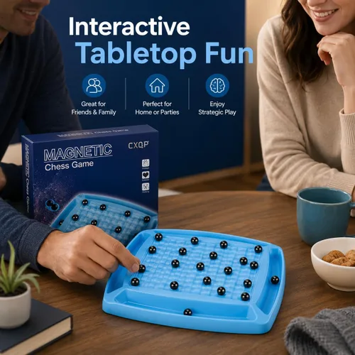 Vista 4 de Juego de ajedrez magnético, tablero para niños de 8 a 12 años, dults y familia, juego de mesa de ajedrez con imán de estrategia