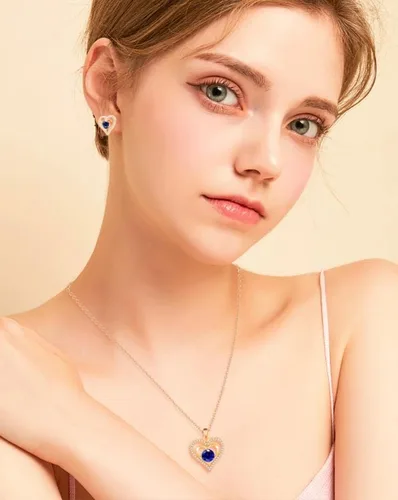 Vista 2 de capirosa S925 Forever Love Heart Necklaces for Women Mother's Day Gifts Sterling Silver Rose Gold Diamond Birthstone Pendant Necklace Jewelry