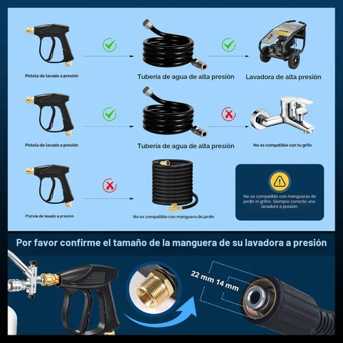 Vista 3 de Accesorio de Conector Dual de Cañón de Espuma Saker para Kit de Lavadora a Presión, con Cañón de Espuma de Conector Dual, Pistola de Lavadora a