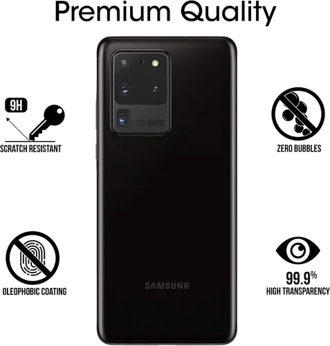 Vista 5 de amFilm Protector de pantalla de cristal para cámara trasera Samsung Galaxy S20 Ultra (parte trasera) Protector de cámara (2 unidades)