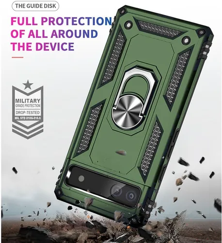 Vista 2 de Funda para Pixel 6a, Google Pixel 6A con protector de pantalla HD, [grado militar de 16 pies probada en caídas], anillo protector a prueba de golpes