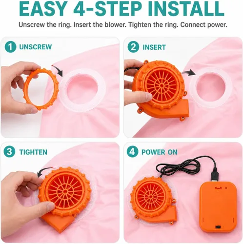 Vista 7 de Reemplazo de ventilador de disfraz inflable con caja de batería