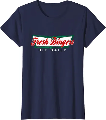 Vista 31 de Camiseta divertida de béisbol y softbol Don't Bunt Hit Fresh Dingers, Negro