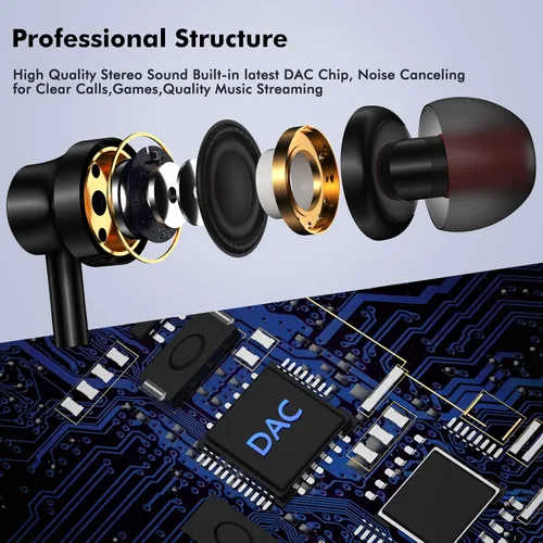 Vista 6 de Auriculares USB C con cable para Google/Pixel 10 10a 9 8 8A 7 7A 6A para iPhone 17 17e Air 16 Pro Max 16e 15 Plus Auriculares con cable para Negro