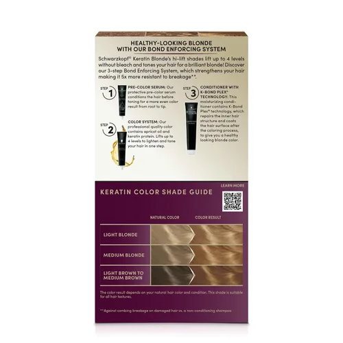 Vista 72 de Schwarzkopf Keratin - Tinte para el cabello rubio, 7.0 rubio ceniza oscuro, coloración permanente de calidad profesional, sistema de refuerzo