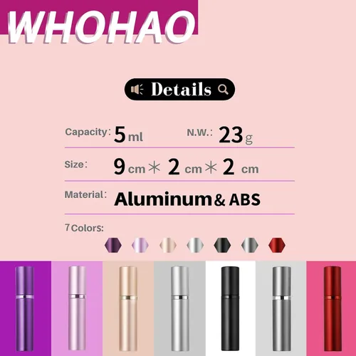Vista 7 de Perfume Atomizer Bottle (5ml) Refillable Portable Mini Perfume Atomizer for Travel Leak Proof Pump Perfume Spray Bottle Atomizer for Man and Woman