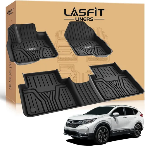 Vista 23 de LASFIT - Tapete de elastómero termoplástico para piso y maletero de automóvil, ajuste personalizado para todo tipo de clima, 1ª y 2ª fila, negro,