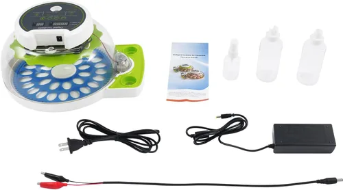Vista 9 de Incubadora de huevos de codorniz para incubar 33 huevos de codorniz con girador automático y control de humedad, criador de codornices pequeñas