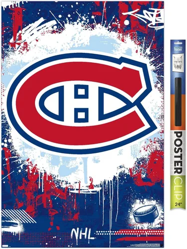 Vista 14 de Trends International NHL Montreal Canadiens - Póster de pared Maximalist Logo 23, 22.4 pulgadas de largo x 14.7 pulgadas, versión enmarcada