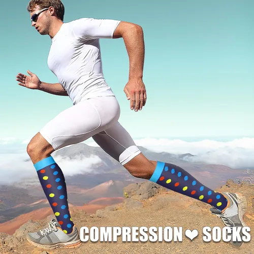 Vista 68 de Paquete de 3 pares de calcetines de compresión médica para mejorar la circulación de mujeres y hombres, para correr, hacer deporte y amamantar