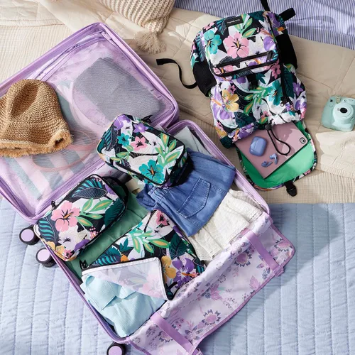 Vista 4 de Vera Bradley Conjunto de 3 piezas de cubo de embalaje de compresión para mujer, Botánico Ditsy