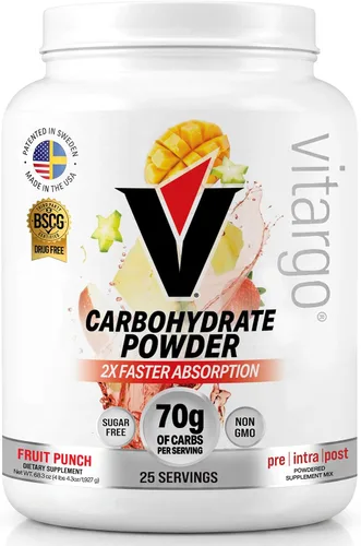 Vista 15 de Vitargo Polvo de carbohidratos, reposición de glucógeno muscular 2 veces más rápida, ponche de frutas de 1.7 libras, Pre, Intra y Post, polvo