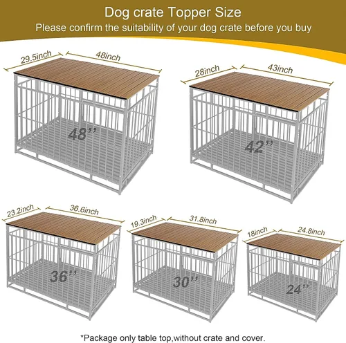 Vista 7 de Cubierta para Jaula de Perro de 48 Pulgadas con Imanes para Jaula - Cubierta Plegable de Aluminio para Perrera Decorativa Mesa de Almacenamiento Nuez