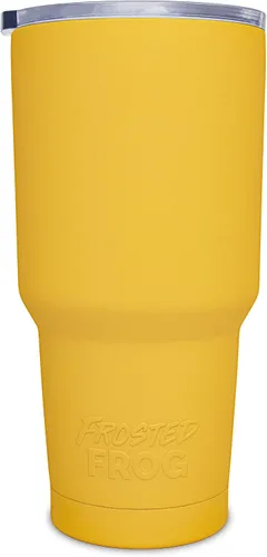 Vista 8 de Frosted Frog Vaso negro de 30 onzas con aislamiento al vacío con popote de acero inoxidable