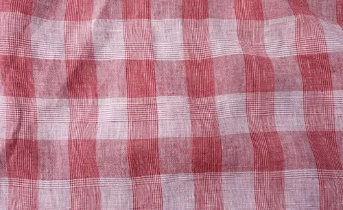 Vista 6 de Tela de lino 100% con patrón de tartán negro y tela de lino Material suave al tacto y ligero, ideal para ropa, manualidades y decoración del hogar
