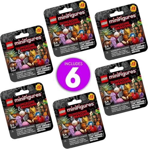 Vista 2 de LEGO Minifigures Dungeons & Dragons - Paquete de 6 juguetes para niños y niñas a partir de 5 años - Figuras coleccionables para niños y adultos