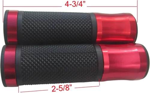 Vista 4 de Puños de manillar de extremo abierto rojo compatible con Suzuki Vstrom 650 2005