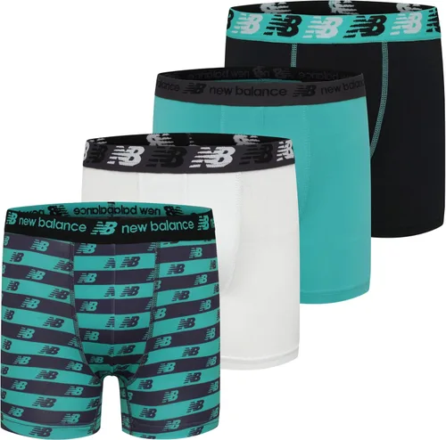 Vista 8 de New Balance Performance - Calzoncillos tipo bóxer para niño Negro/Team Royal/Blanco/Estampado Imán