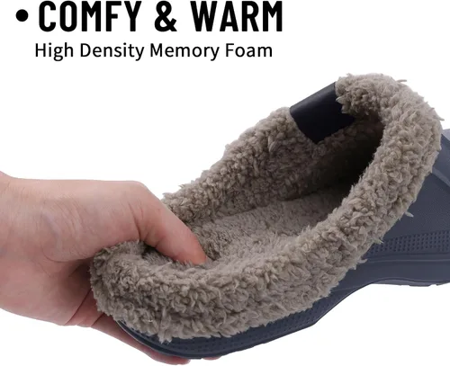 Vista 3 de Beslip - Zuecos clásicos forrados de piel, impermeables, para invierno, para mujeres y hombres, para interiores y exteriores