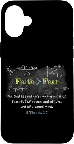Vista 23 de Faith > Fear 2 Timothy 1:7 Christian Verse Math Equation Case for iPhone 17
