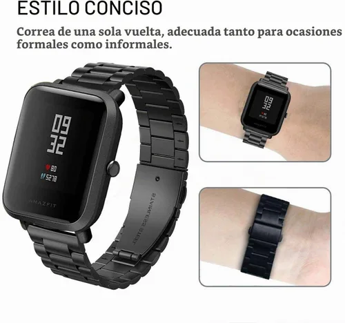 Vista 2 de ViCRiOR Compatible con Amazfit Active 2/GTS 4 Mini/GTS 4 /GTS 3/GTS 2/2 Mini/2e, paquete de 2 correas de malla de acero inoxidable de repuesto